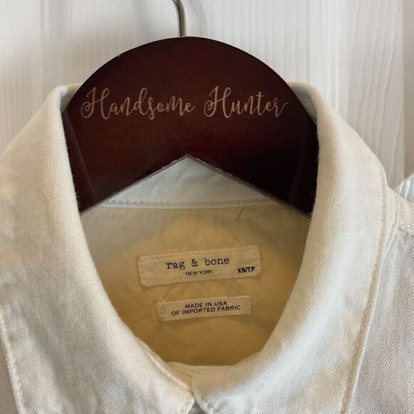 Rag And Bone Corbet Button Up Jean Shirt XS Vintage White Pearl Snaps Western N1 - Picture 10 of 12
